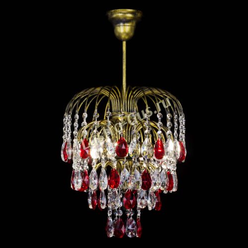 Люстра Лора №3 под бронзу красная в Ижевске Гусь Хрустальный