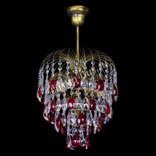 Люстра Лора №3 под бронзу красная в Ижевске Гусь Хрустальный