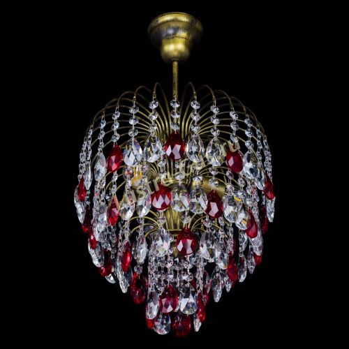 Люстра Лора №3 под бронзу красная в Ижевске Гусь Хрустальный