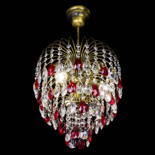 Люстра Лора №3 под бронзу красная в Ижевске Гусь Хрустальный