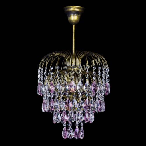 Люстра Лора №3 под бронзу розовая в Ижевске Гусь Хрустальный