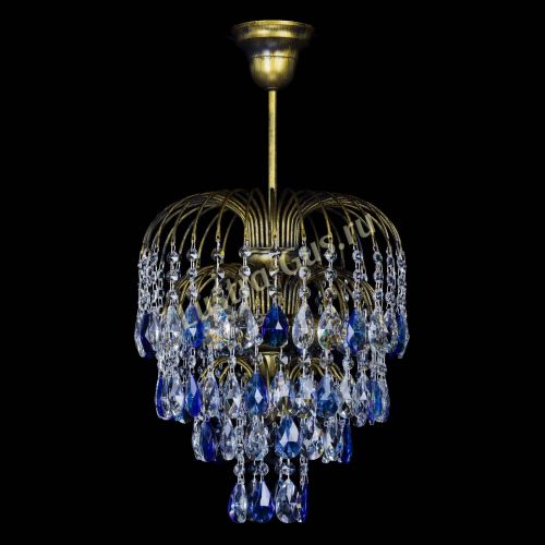 Люстра Лора №3 под бронзу синяя в Ижевске Гусь Хрустальный