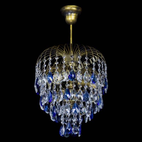 Люстра Лора №3 под бронзу синяя в Ижевске Гусь Хрустальный