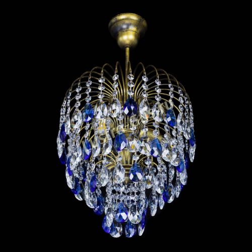 Люстра Лора №3 под бронзу синяя в Ижевске Гусь Хрустальный