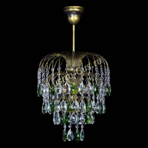 Люстра Лора №3 под бронзу зеленая в Ижевске Гусь Хрустальный
