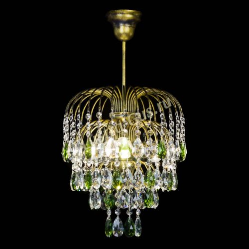 Люстра Лора №3 под бронзу зеленая в Ижевске Гусь Хрустальный