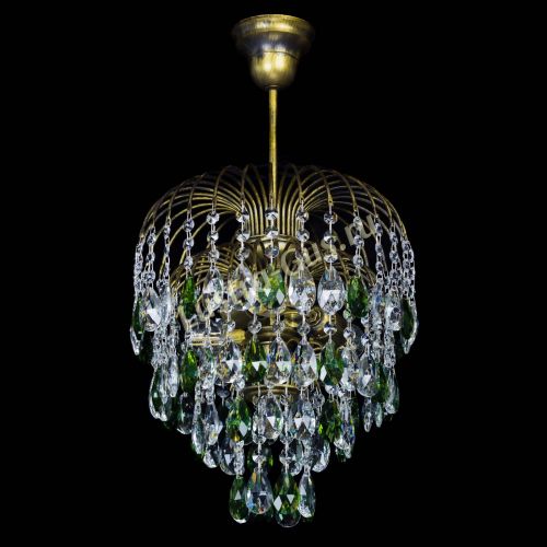 Люстра Лора №3 под бронзу зеленая в Ижевске Гусь Хрустальный