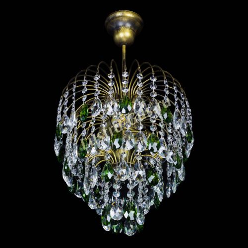 Люстра Лора №3 под бронзу зеленая в Ижевске Гусь Хрустальный