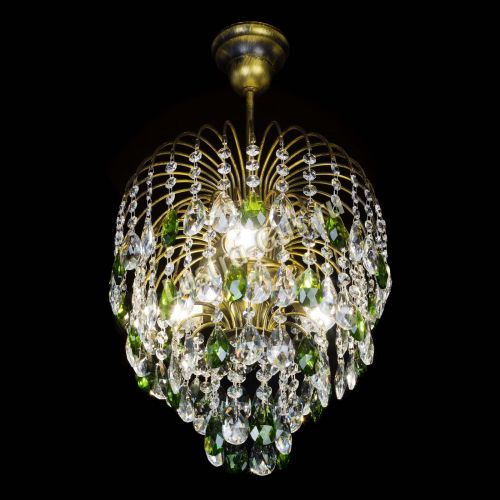 Люстра Лора №3 под бронзу зеленая в Ижевске Гусь Хрустальный