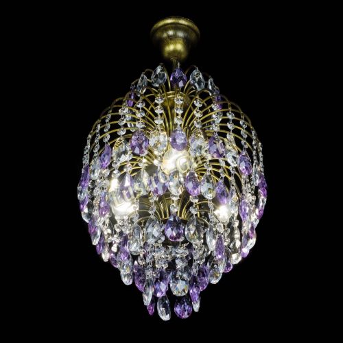 Люстра Лора №3 журавлик Фиолетовая под бронзу в Ижевске Гусь Хрустальный