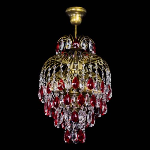 Люстра Лора №3 журавлик Красная под бронзу в Ижевске Гусь Хрустальный