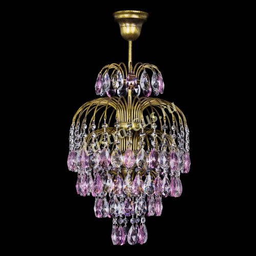 Люстра Лора №3 журавлик Розовая под бронзу в Ижевске Гусь Хрустальный