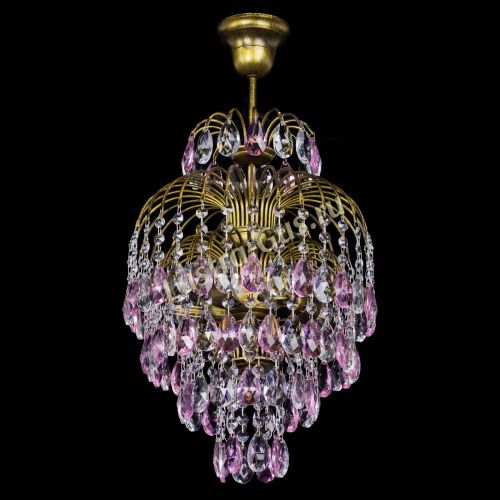 Люстра Лора №3 журавлик Розовая под бронзу в Ижевске Гусь Хрустальный