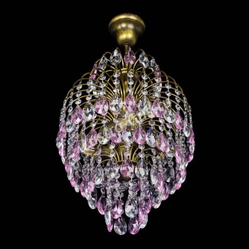 Люстра Лора №3 журавлик Розовая под бронзу в Ижевске Гусь Хрустальный