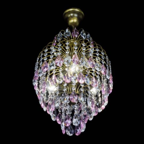 Люстра Лора №3 журавлик Розовая под бронзу в Ижевске Гусь Хрустальный