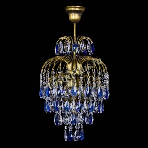 Люстра Лора №3 журавлик Синяя под бронзу в Ижевске Гусь Хрустальный