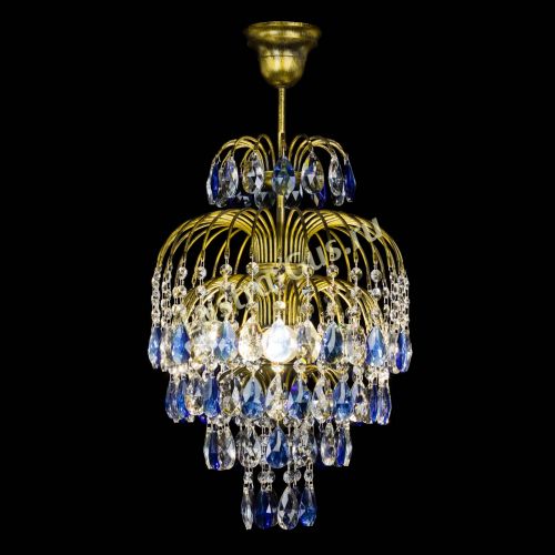 Люстра Лора №3 журавлик Синяя под бронзу в Ижевске Гусь Хрустальный