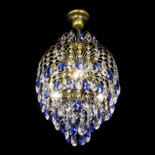 Люстра Лора №3 журавлик Синяя под бронзу в Ижевске Гусь Хрустальный