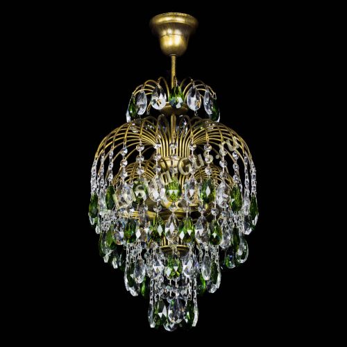 Люстра Лора №3 журавлик Зеленая под бронзу в Ижевске Гусь Хрустальный