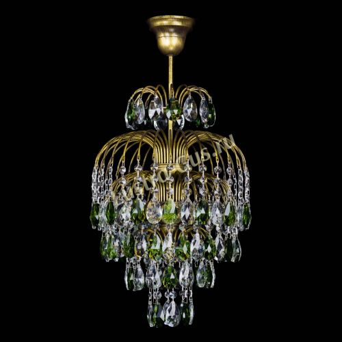 Люстра Лора №3 журавлик Зеленая под бронзу в Ижевске Гусь Хрустальный