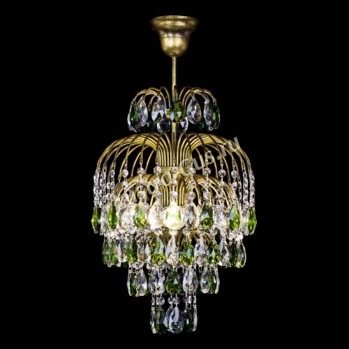 Люстра Лора №3 журавлик Зеленая под бронзу в Ижевске Гусь Хрустальный