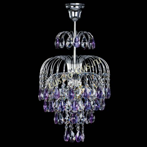 Люстра Лора №3 журавлик сиреневая в Ижевске Гусь Хрустальный