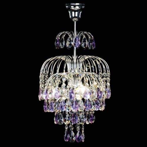 Люстра Лора №3 журавлик сиреневая в Ижевске Гусь Хрустальный