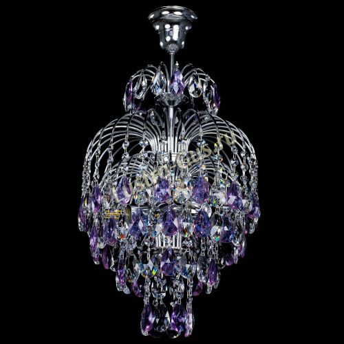 Люстра Лора №3 журавлик сиреневая в Ижевске Гусь Хрустальный