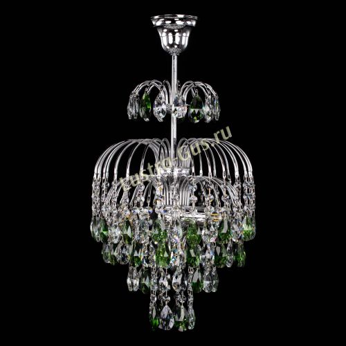 Люстра Лора №3 журавлик зеленая в Ижевске Гусь Хрустальный