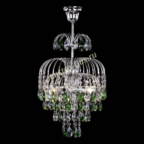 Люстра Лора №3 журавлик зеленая в Ижевске Гусь Хрустальный