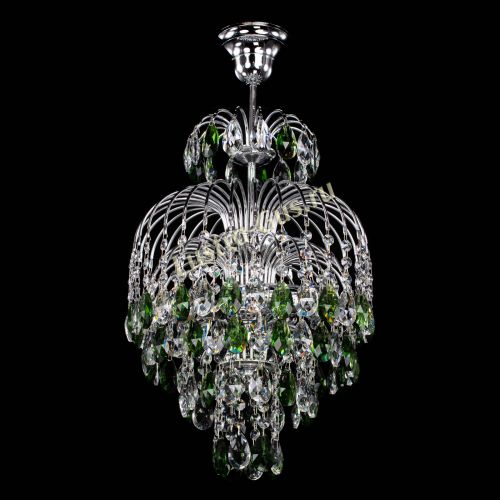 Люстра Лора №3 журавлик зеленая в Ижевске Гусь Хрустальный