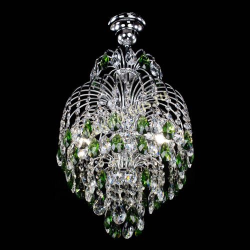 Люстра Лора №3 журавлик зеленая в Ижевске Гусь Хрустальный