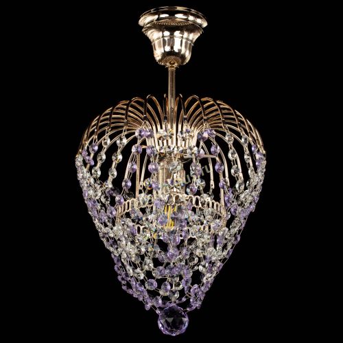 Люстра Малинка обтикон фиолетовая в Ижевске Гусь Хрустальный