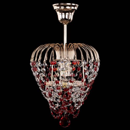 Люстра Малинка обтикон красная в Ижевске Гусь Хрустальный