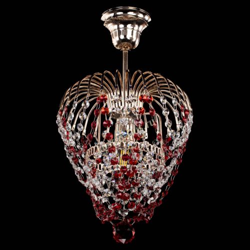 Люстра Малинка обтикон красная в Ижевске Гусь Хрустальный