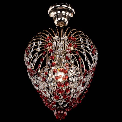 Люстра Малинка обтикон красная в Ижевске Гусь Хрустальный
