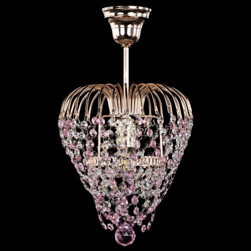 Люстра Малинка обтикон розовая в Ижевске Гусь Хрустальный
