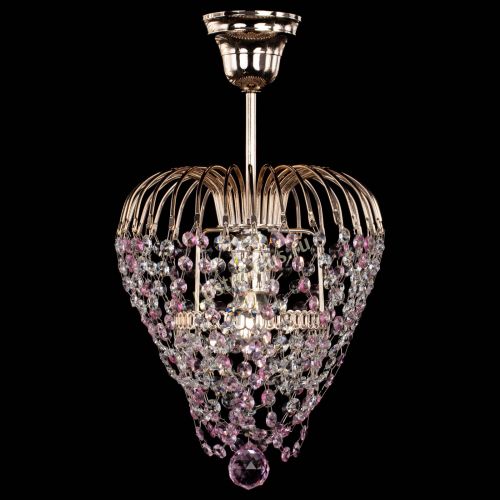 Люстра Малинка обтикон розовая в Ижевске Гусь Хрустальный