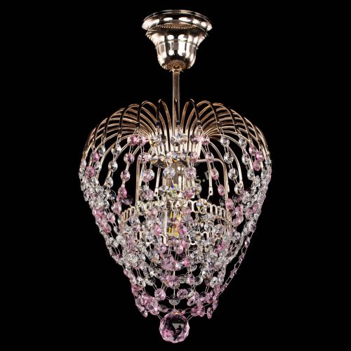 Люстра Малинка обтикон розовая в Ижевске Гусь Хрустальный