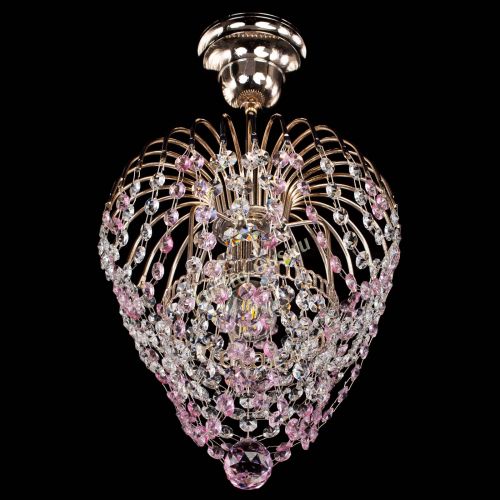 Люстра Малинка обтикон розовая в Ижевске Гусь Хрустальный
