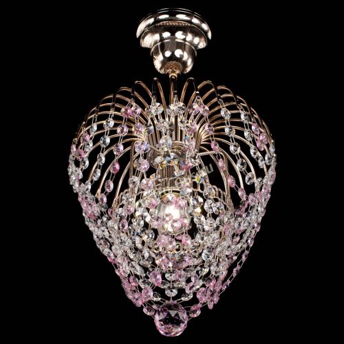 Люстра Малинка обтикон розовая в Ижевске Гусь Хрустальный