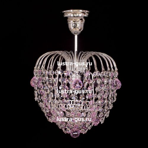 Люстра Малинка шар розовая в Ижевске Гусь Хрустальный