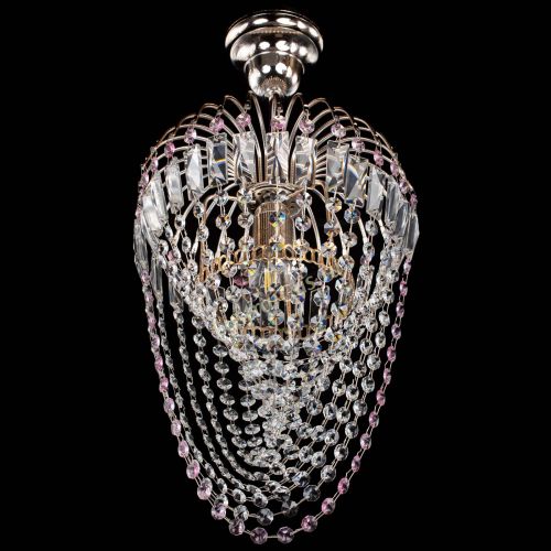 Люстра Малинка Водоворот розовая в Ижевске Гусь Хрустальный