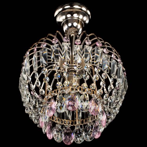 Люстра Малинка розовая в Ижевске Гусь Хрустальный