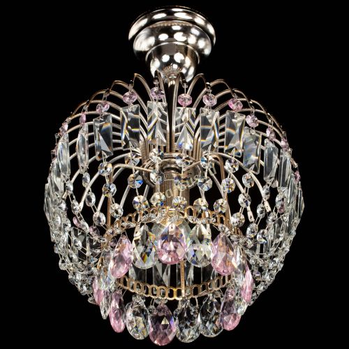 Люстра Малинка розовая в Ижевске Гусь Хрустальный