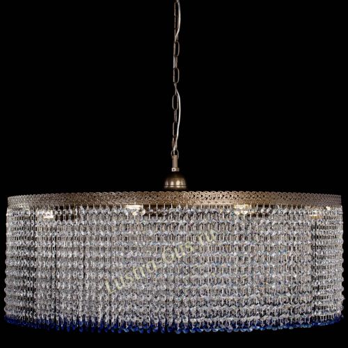 Люстра Милан капель №10 под бронзу синяя с подвесом в Ижевске Гусь Хрустальный