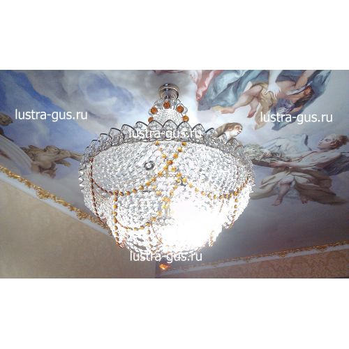 Люстра Натали с нарядом Роза чайная в Ижевске Гусь Хрустальный