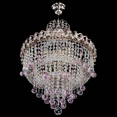 Люстра Натали Софья розовая в Ижевске Гусь Хрустальный