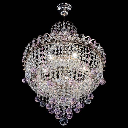 Люстра Натали Софья розовая в Ижевске Гусь Хрустальный