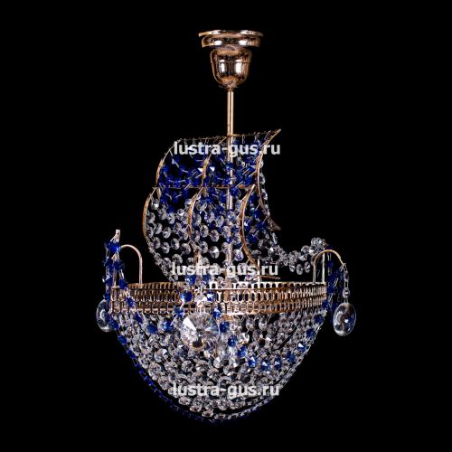 Люстра Корвет 1 ламповый синий в Ижевске Гусь Хрустальный